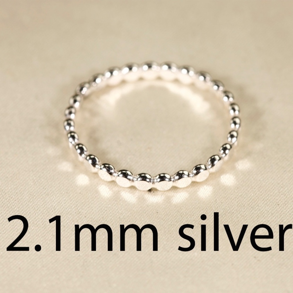 Sterling Silver Flat Bead Ring Size 5